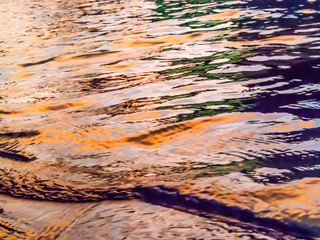 Fototapeta na wymiar blurred abstract ripple water at sunset for background image