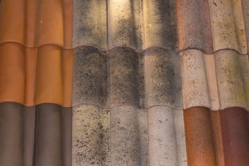 Texture of the roof of a house from a shingle close up