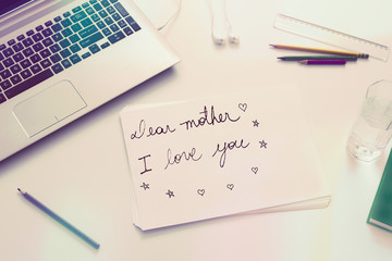 Letter on mothers day