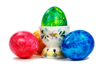 Set of Easter eggs on a white background