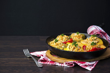 Stuffed pepper with rice and meat