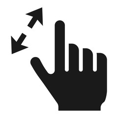 2 finger zoom in solid icon, touch and gesture