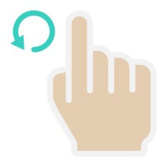 Rotate left flat icon, touch and hand gestures