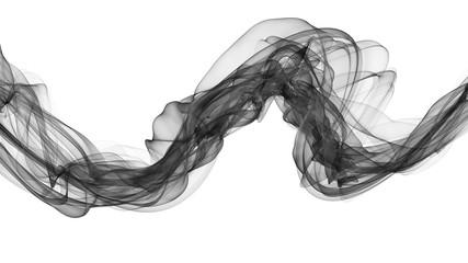 3D illustration of Black waves look like smoke