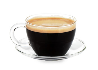 Fototapeta premium Espresso coffee in glass cup