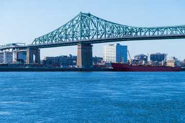 Jacques-Cartier Bridge and Saint-Lawrence River in Montreal