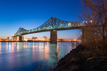 Jacques-Cartier Bridge and Saint-Lawrence River in Montreal