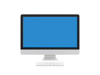 iMac 27 inch with the blue screen from the side