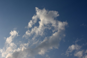 Fototapeta na wymiar 青空と雲「空想・雲のモンスター（ドラゴン）」