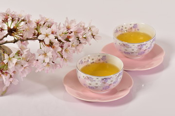 Obraz na płótnie Canvas 桜とお茶