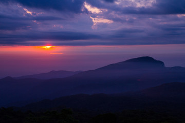 Sunrise at Doi Inthanon National Park in Chiang Mai Province Norhern Thailand