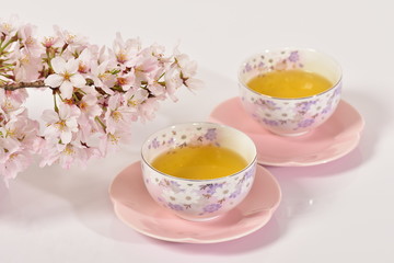 Obraz na płótnie Canvas 桜とお茶