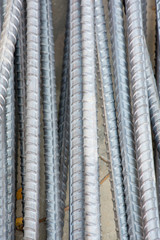 Soft focused picture of Re-bar steel for contracture building