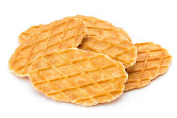 Sweet waffle on the white background.