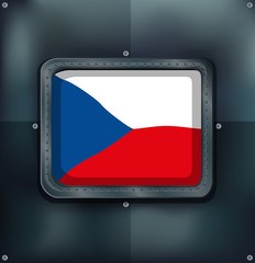 Czech Republic flag on square frame