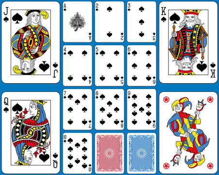 Spades Suite Playing Cards French Style