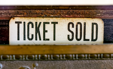 Vintage register ticket sold sign
