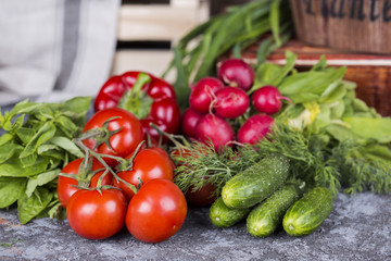 Composition with organic vegetables