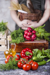 Composition with organic vegetables