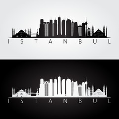 Istanbul city skyline silhouette