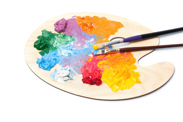 Obraz premium Color palette with multi-colored paints