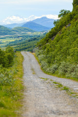 Pathway landscape in norwegian mountains