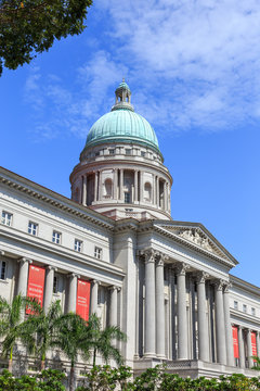 Singapore - December 4,2016: National Gallery, art museum in a restored historical municipal building.