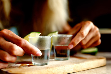 Fototapeta na wymiar Tequila shots