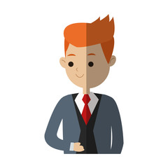 businessman cartoon icon over white background. colorful design. vector illustration