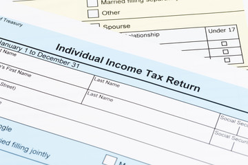 Tax form; document are mock-up