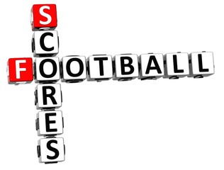 3D Football Scores Crossword on white background