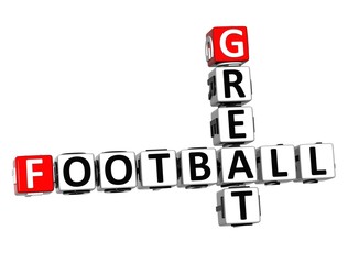 3D Football Great Crossword on white background