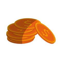 stack of money coins icon over white background. colorful design. vector illustration