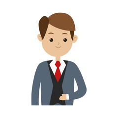 businessman cartoon icon over white background. colorful design. vector illustration