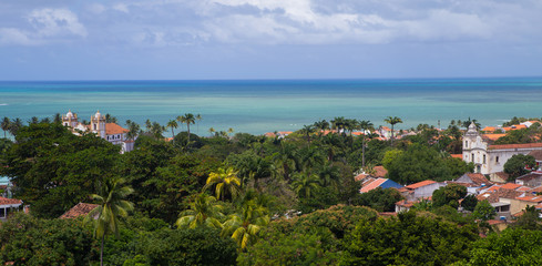 Fototapeta na wymiar Panoramic view of Olinda, Pernambuco, Brazil