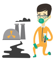 Laboratory assistant with test tube.