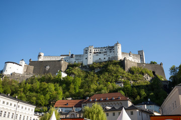 Obraz premium Fortress Hohensalzburg, beautiful medieval castle in Salzburg, Austria
