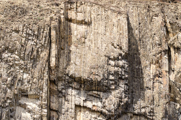 Cracked stone structure.