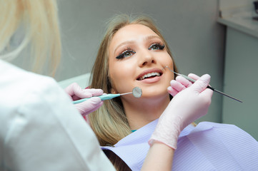 dentistry, patient examination and treatment at the dentist