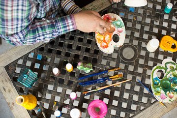 Father and son paint colors.