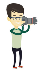 Photographer taking photo vector illustration.