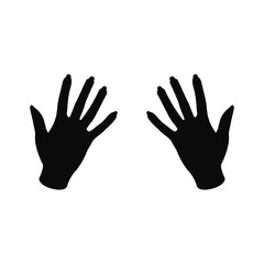 Hands female with nails silhouette vector
