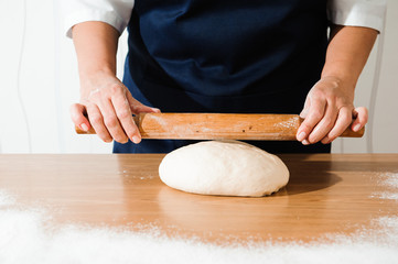 Chef preparing dough - cooking process