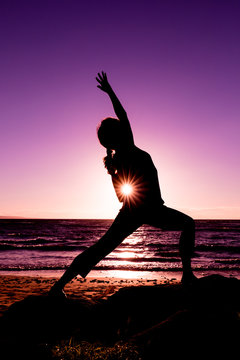 Yoga on a Maui Beach at Sunset