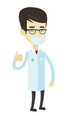 Doctor giving thumbs up vector illustration.