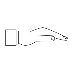 human hand icon over white background. vector illustration