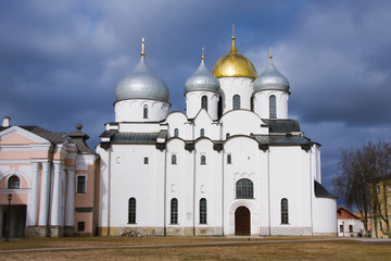 Fototapeta na wymiar Russian Orthodox church. Saint Sophia in Veliky Novgorod
