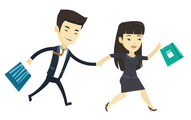 People running in hurry to the store on sale