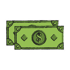 money bill icon over white background. colorful design.  vector illustration