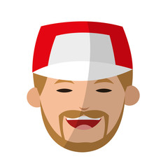 happy man cartoon icon over white background. colorful design. vector illustration
